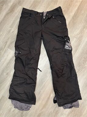 Women’s Burton Black pinstripe Cargo Snow/Ski Pants - Durable Water-Resistant